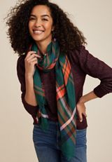Plaid Blanket Scarf, C1774, small