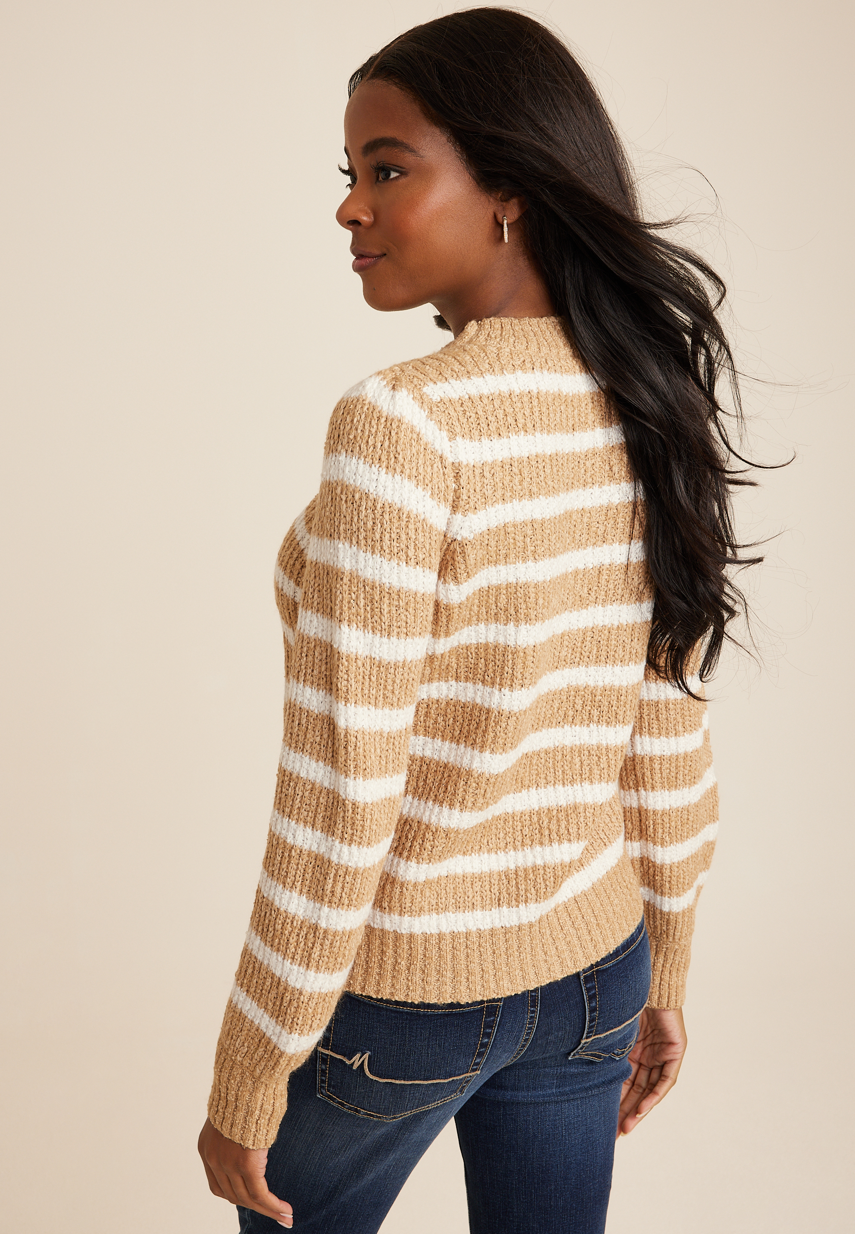 Stripe Sweater, NEUTRAL COMBO, large