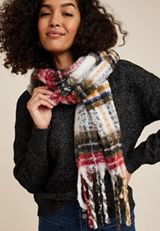 Plaid Blanket Scarf, MULTI, small