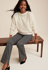 Rhinestone Bow Embellished Sweater, ECRU COMBO, small