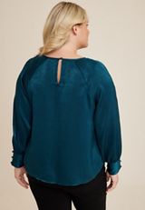 Plus Size Fallon Satin Blouse, C9266, small