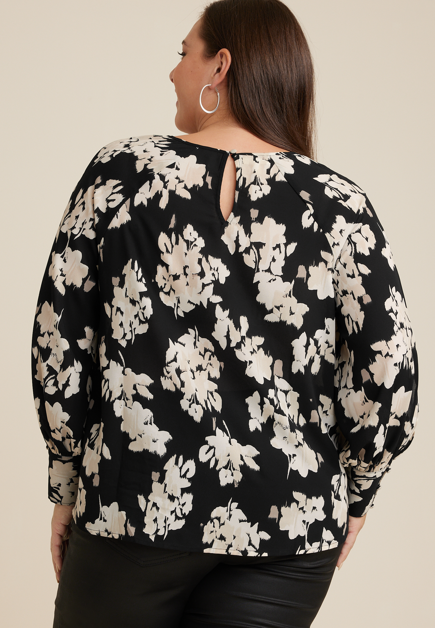 Plus Size Fallon Ikat Print Blouse, C1756, large
