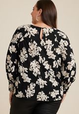 Plus Size Fallon Ikat Print Blouse, C1756, small