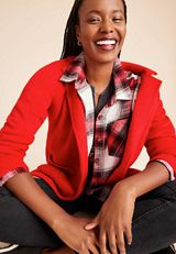 Cabin Plaid Boyfriend Tunic Shirt, C7044, small
