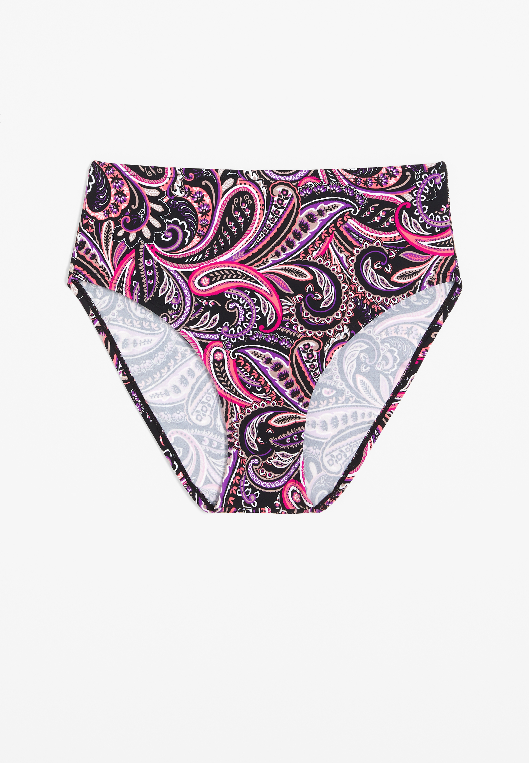 High Waist Bikini Bottom, BLACK MULTI, large