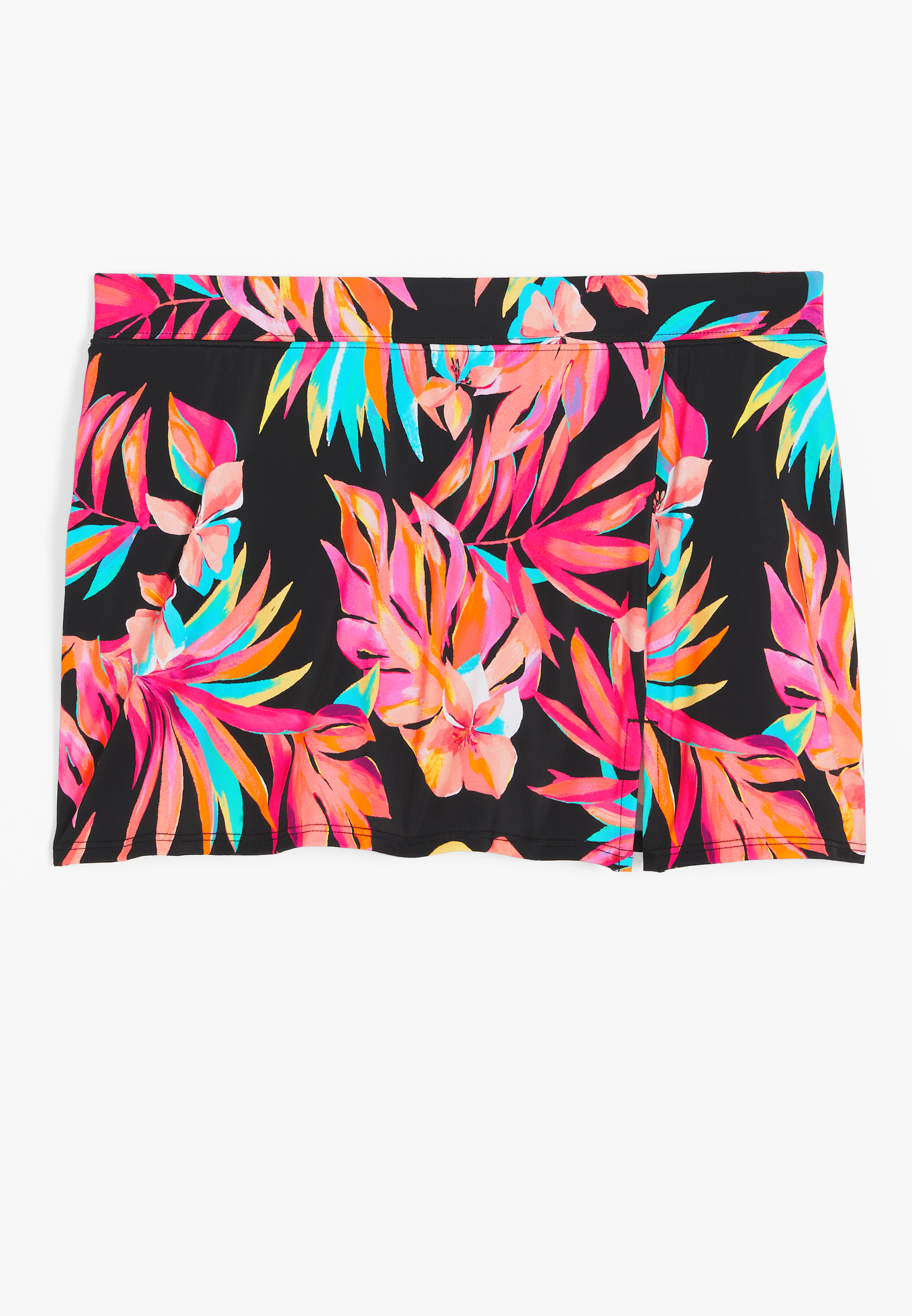 High Waisted Slit Hem Swim Skirt, C6630, large