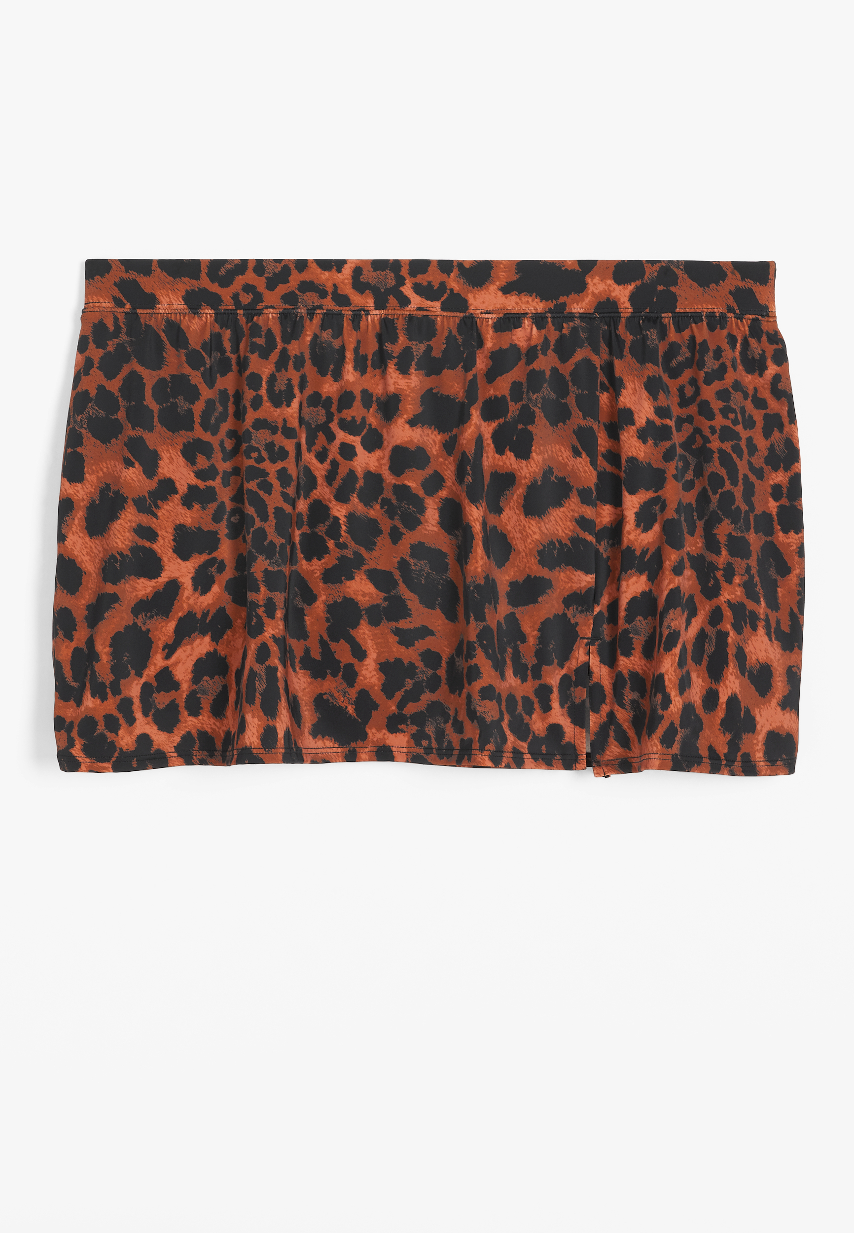 Plus High Waisted Slit Hem Swim Skirt