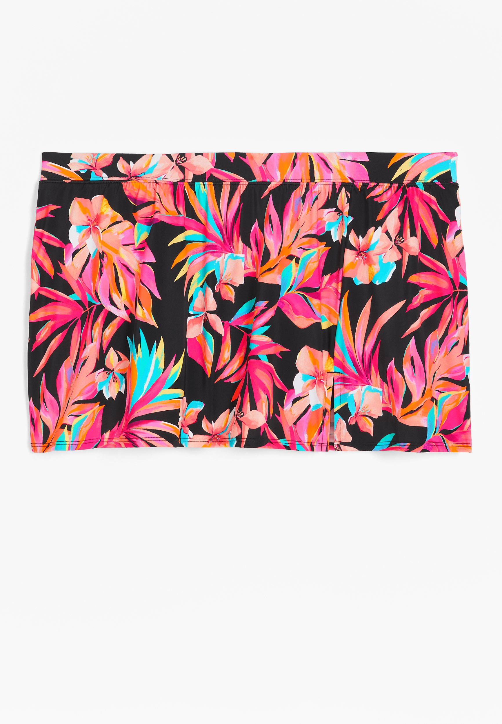 Plus Size High Waisted Slit Hem Swim Skirt, C6630, large