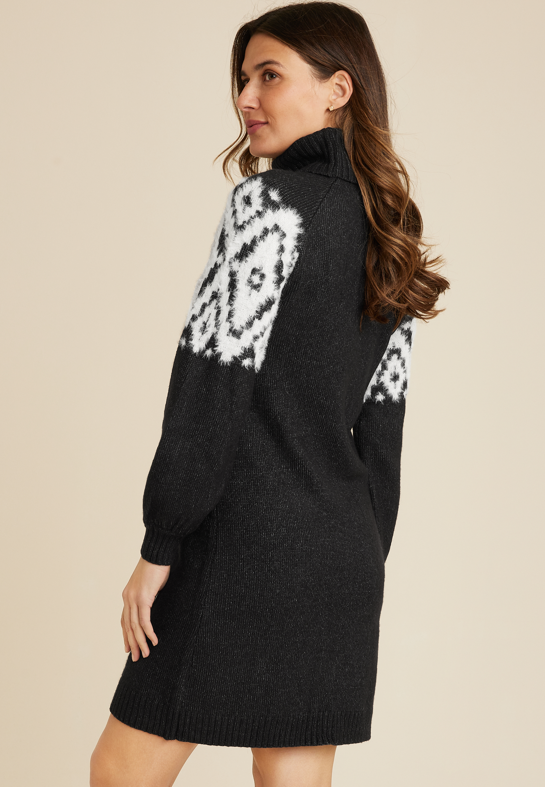Fair Isle Sweater Dress, C1756, large