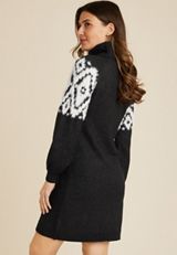 Fair Isle Sweater Dress, C1756, small