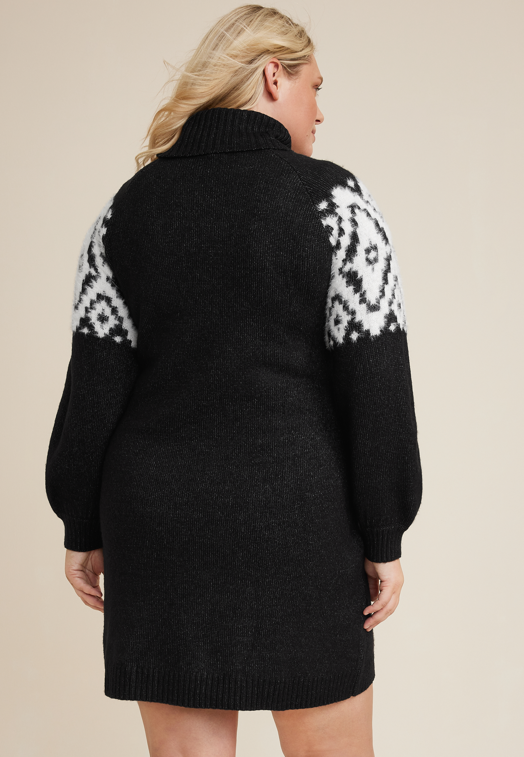 Plus Size Fair Isle Sweater Dress, C1756, large