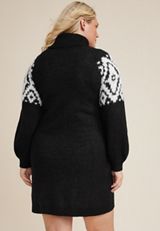 Plus Size Fair Isle Sweater Dress, C1756, small