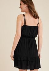 Bare Crochet Trim Skater Dress, C106, small