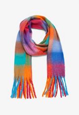 Bright Plaid Blanket Scarf, C1524, small
