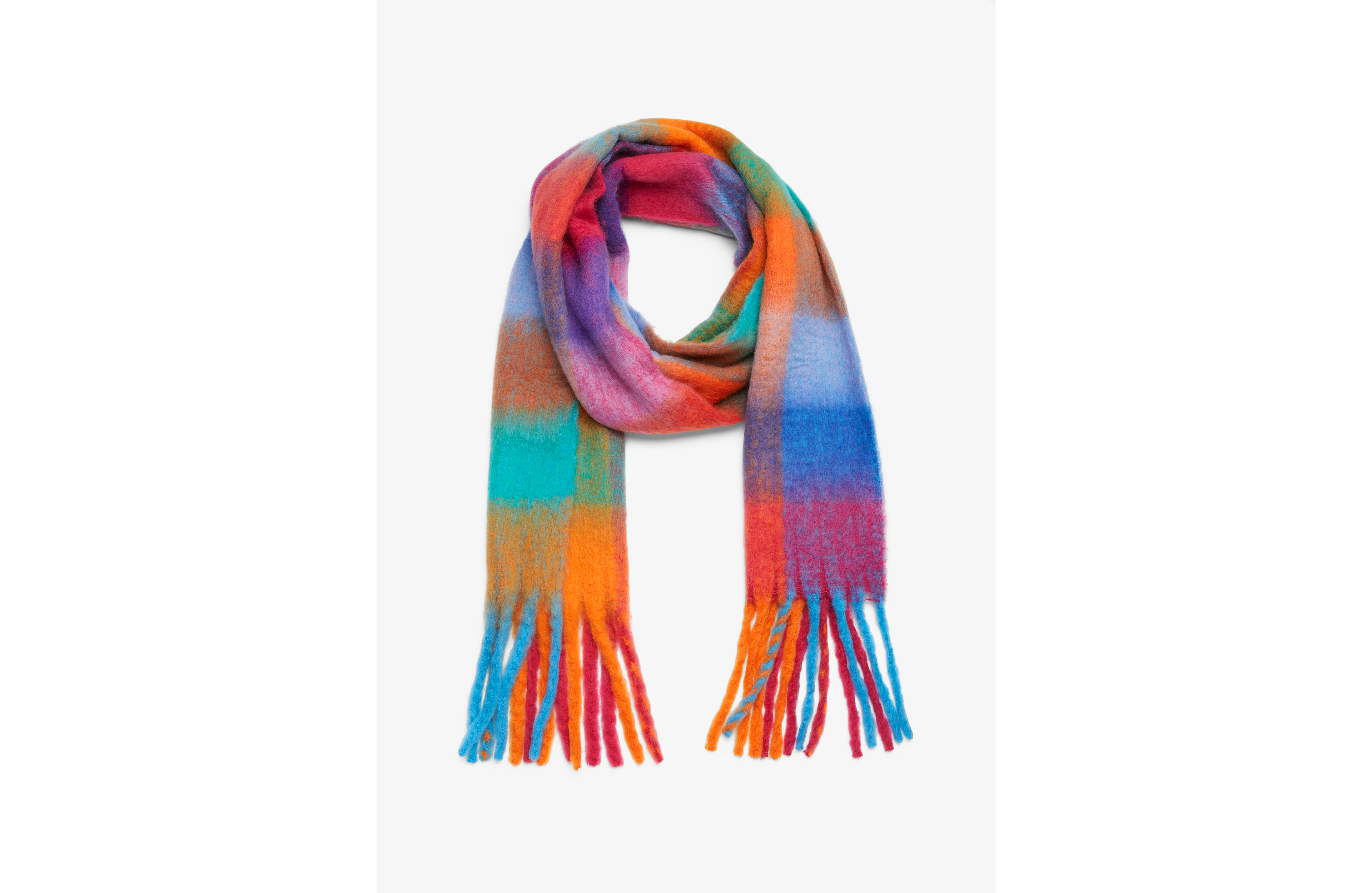 Bright Plaid Blanket Scarf