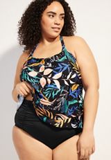 Plus Size Shirred High Waisted Bikini Bottom, C106, small
