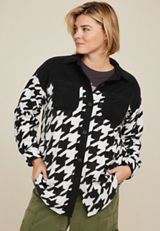 Plus Size Wilder Fleece Shacket, BLACK COMBO, small