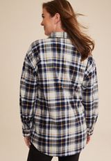 Wilder Blue Plaid Fleece Shacket, C1943, small