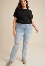 Plus Size edgely&trade; Slim Boot High Rise Ripped Jean, C2806, small