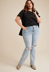 Plus Size edgely&trade; Slim Boot High Rise Ripped Jean, C2806, small