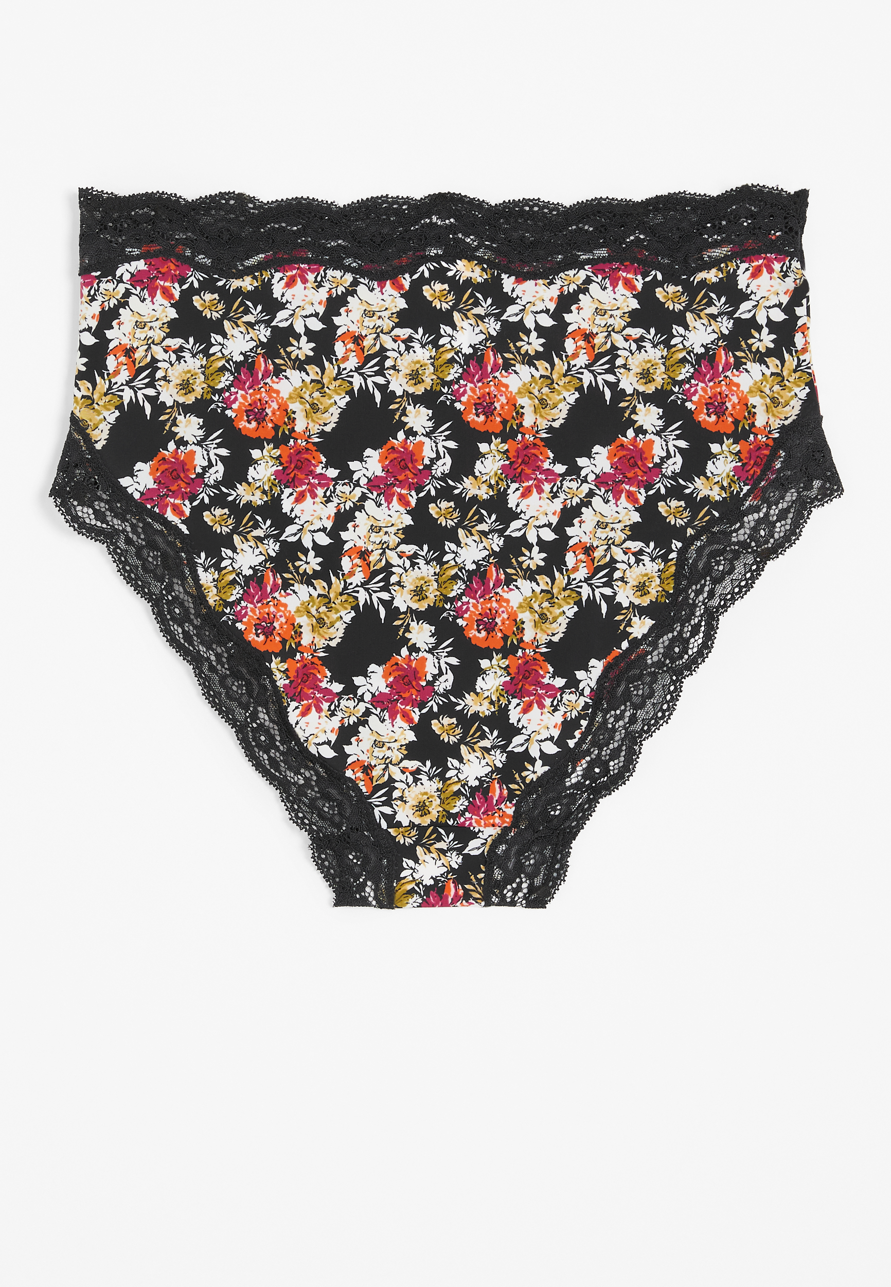True Stretch Smooth Floral Lace Trim High Waist Bikini Panty, C1756, large