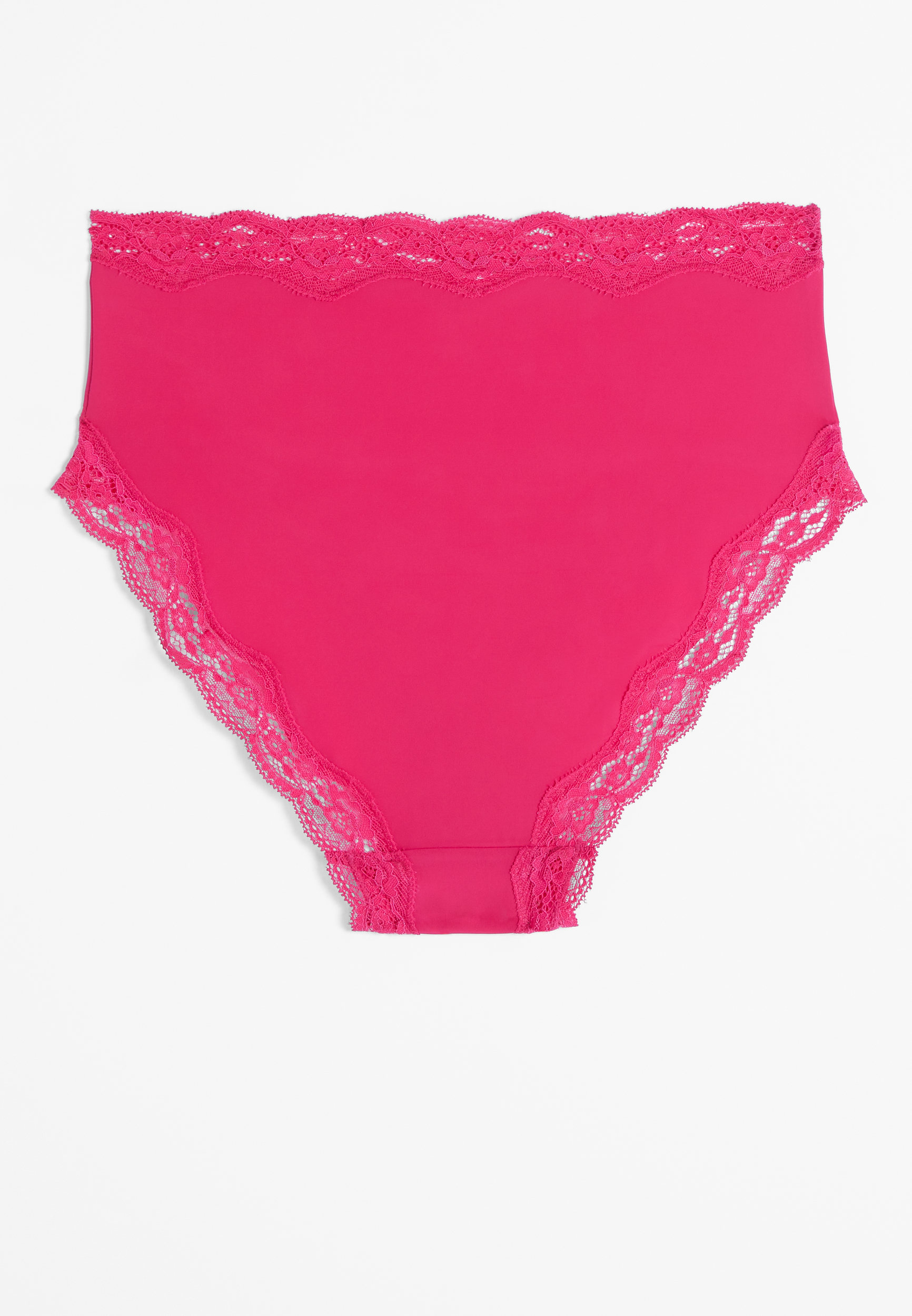True Stretch Smooth Lace Trim High Waist Bikini Panty, C4657, large
