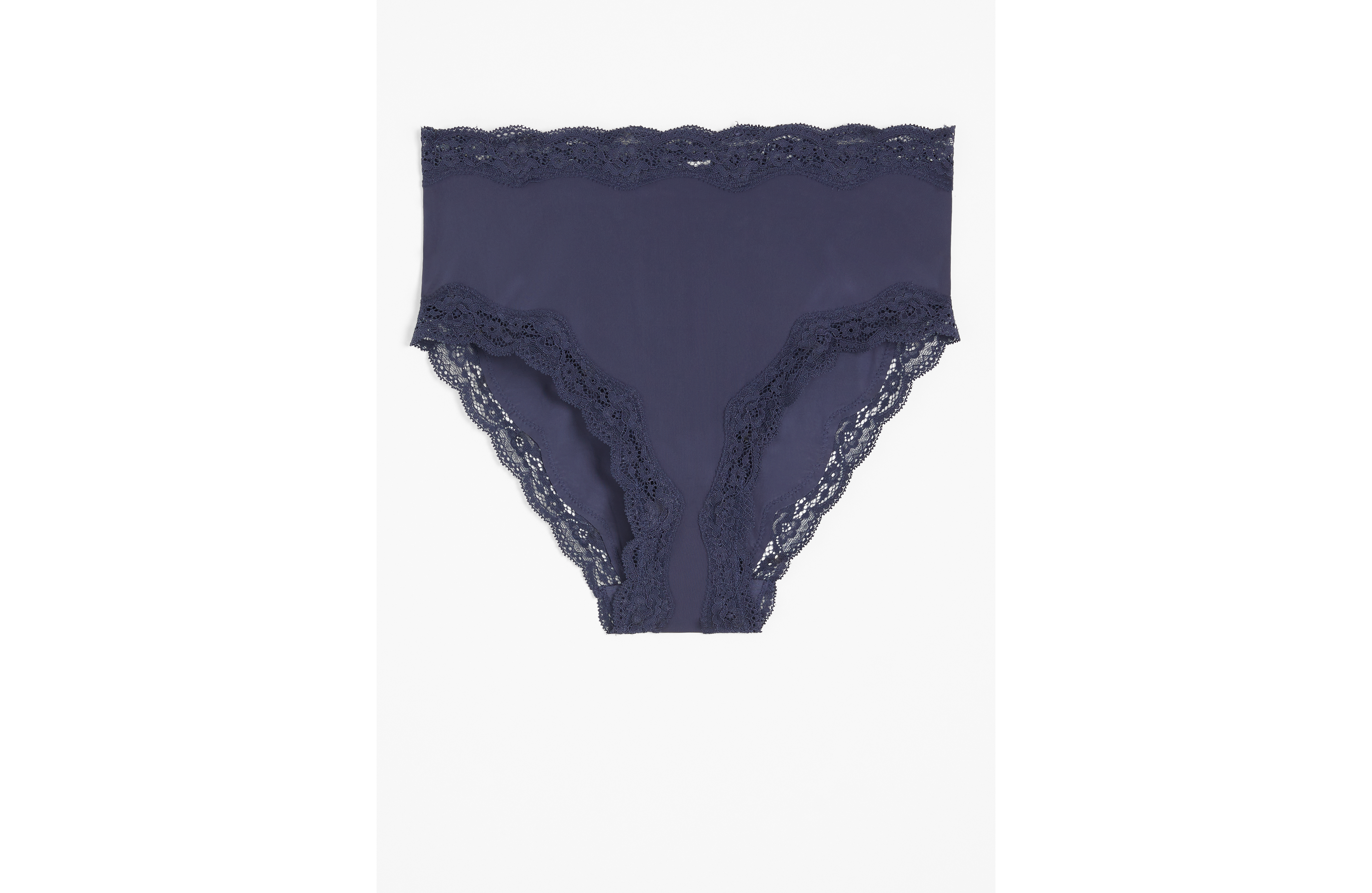 True Stretch Smooth Lace Trim High Waist Bikini Panty