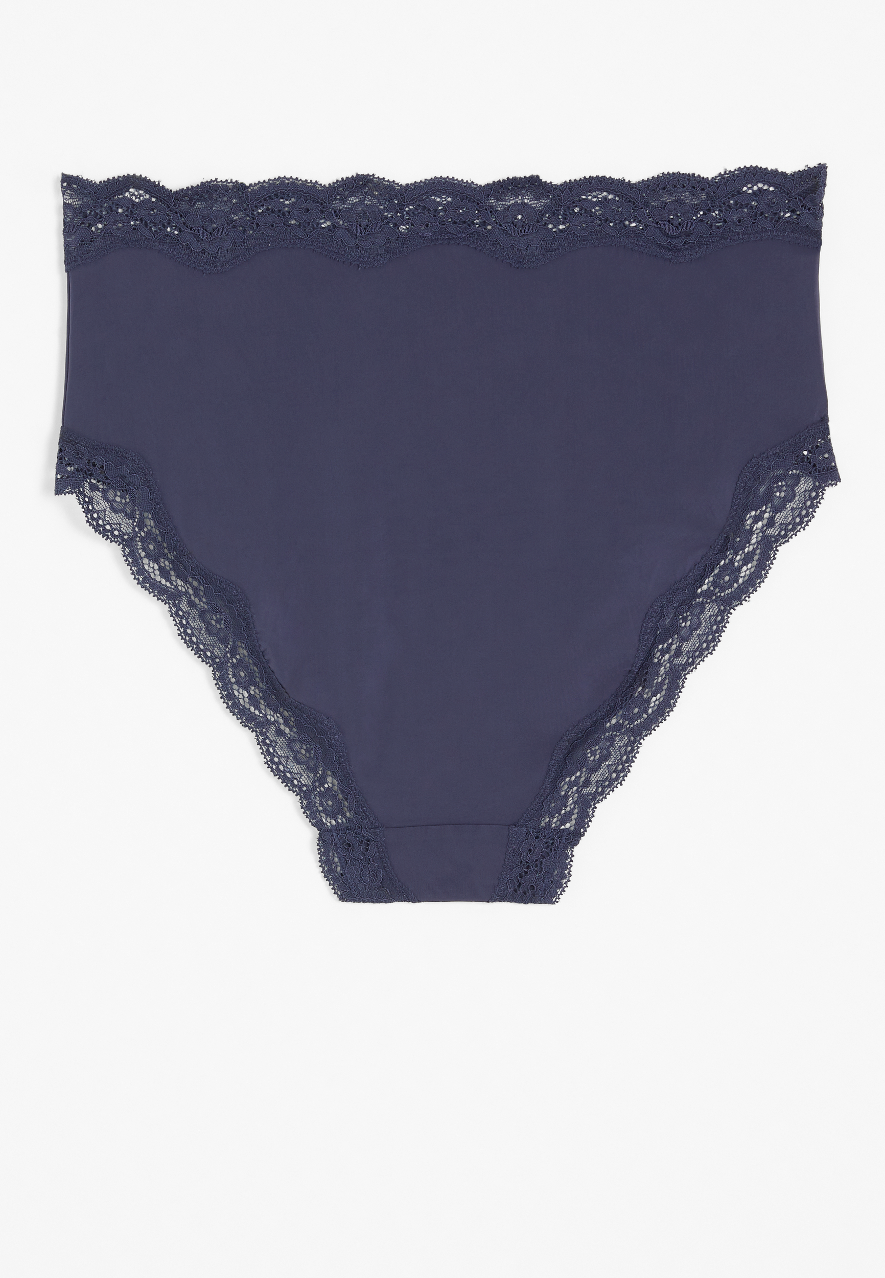 True Stretch Smooth Lace Trim High Waist Bikini Panty