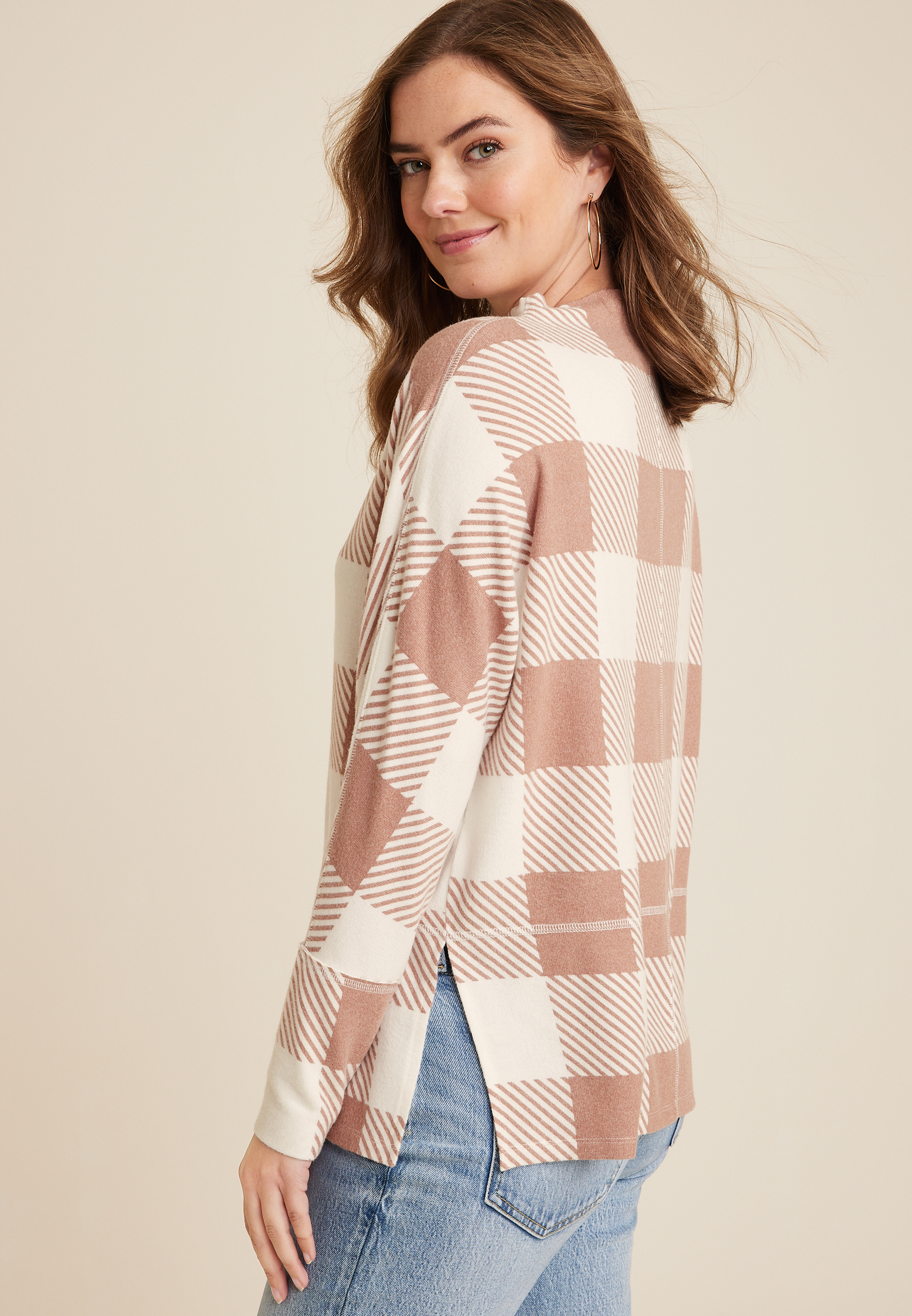 Sylvan Plaid Tunic Top, C4356, large