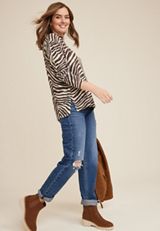 Sylvan Zebra Tunic Top, BLACK COMBO, small