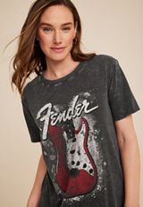 Fender Oversized Fit Graphic Tee, BLACK, small