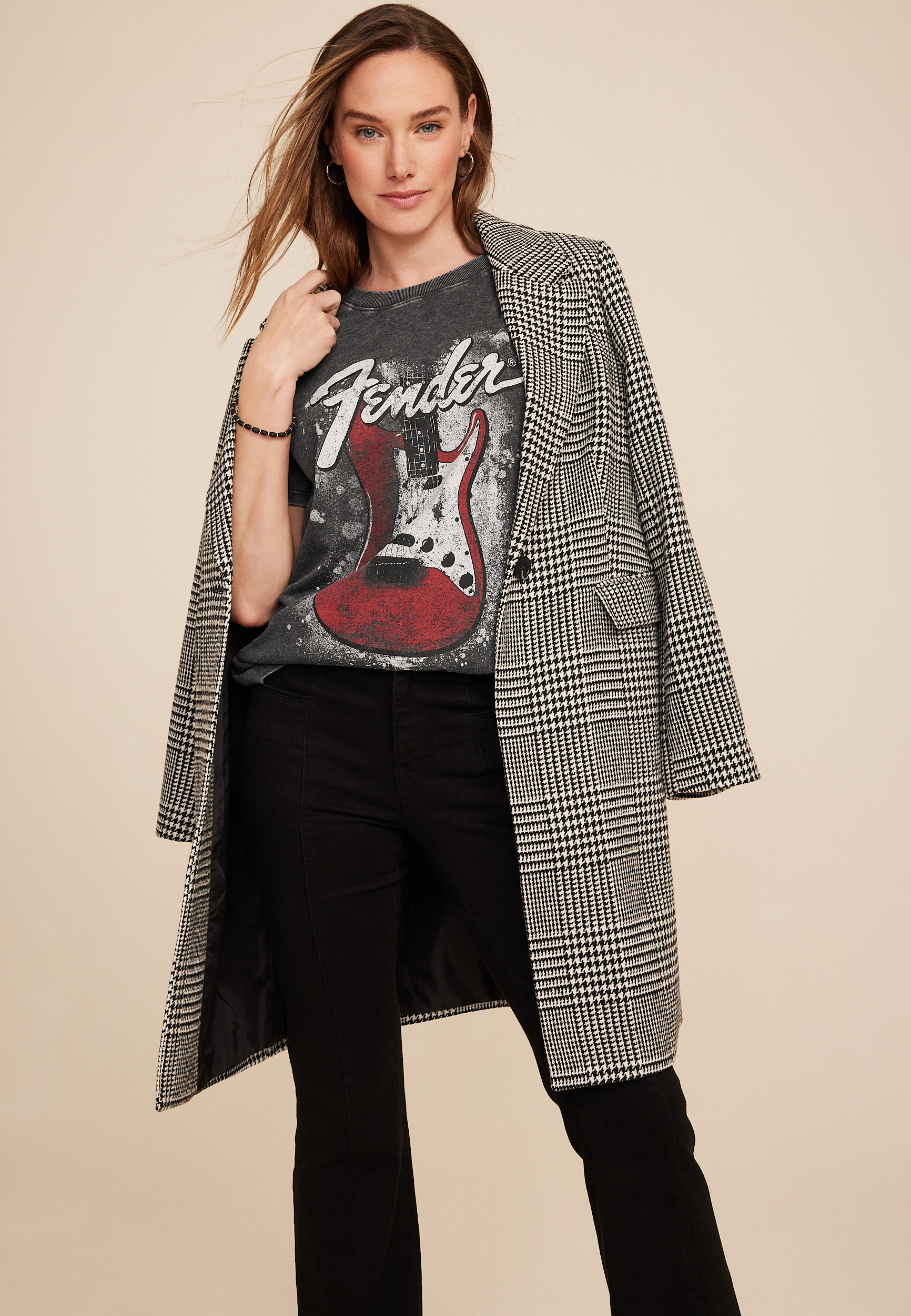 Fender Oversized Fit Graphic Tee, BLACK, large