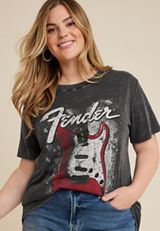 Plus Size Fender Oversized Graphic Tee, C106, small