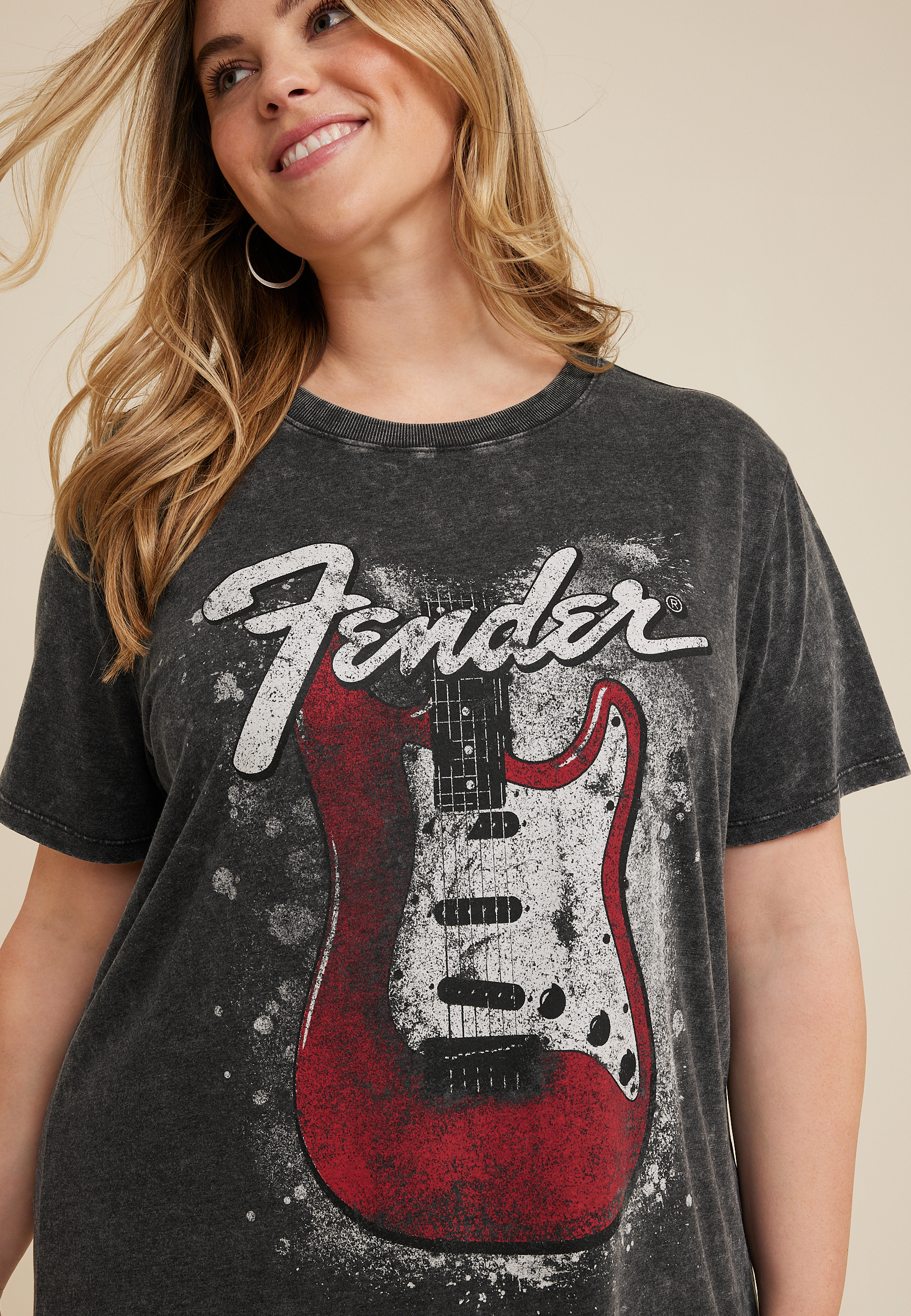 Plus Size Fender Oversized Graphic Tee, C106, large
