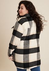 Plus Size Buffalo Plaid Shacket, C3986, small