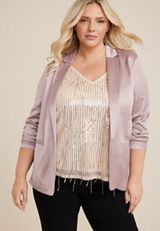 Plus Size Versa Satin Blazer, C6959, small