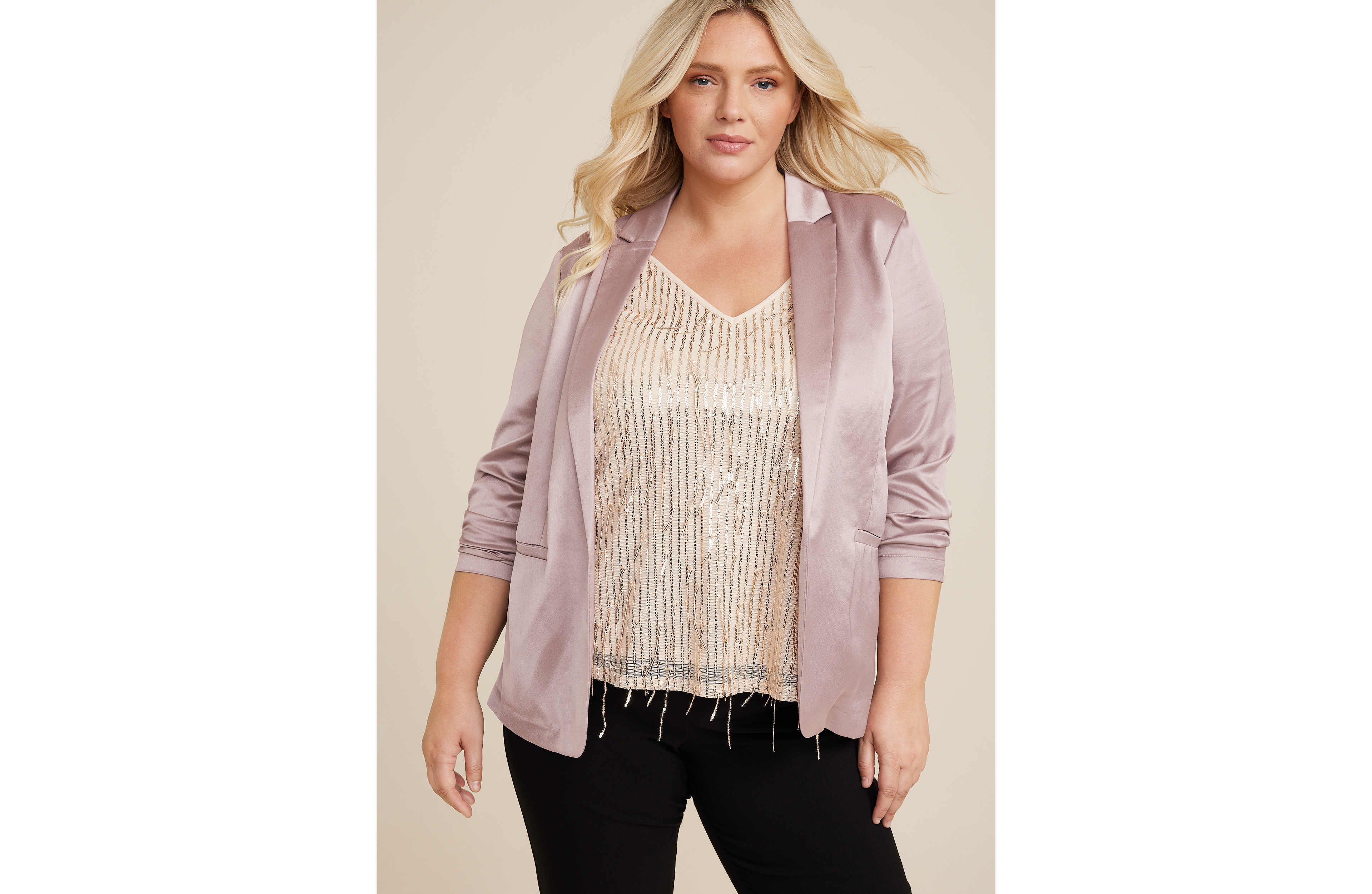 Plus Versa Satin Blazer