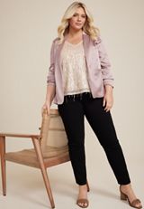 Plus Size Versa Satin Blazer, C6959, small