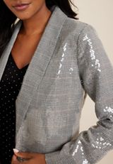 Sequin Plaid Blazer, C1755, small