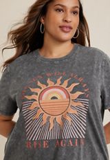 Plus Size The Sun Will Always Rise Again Graphic Tee, C106, small
