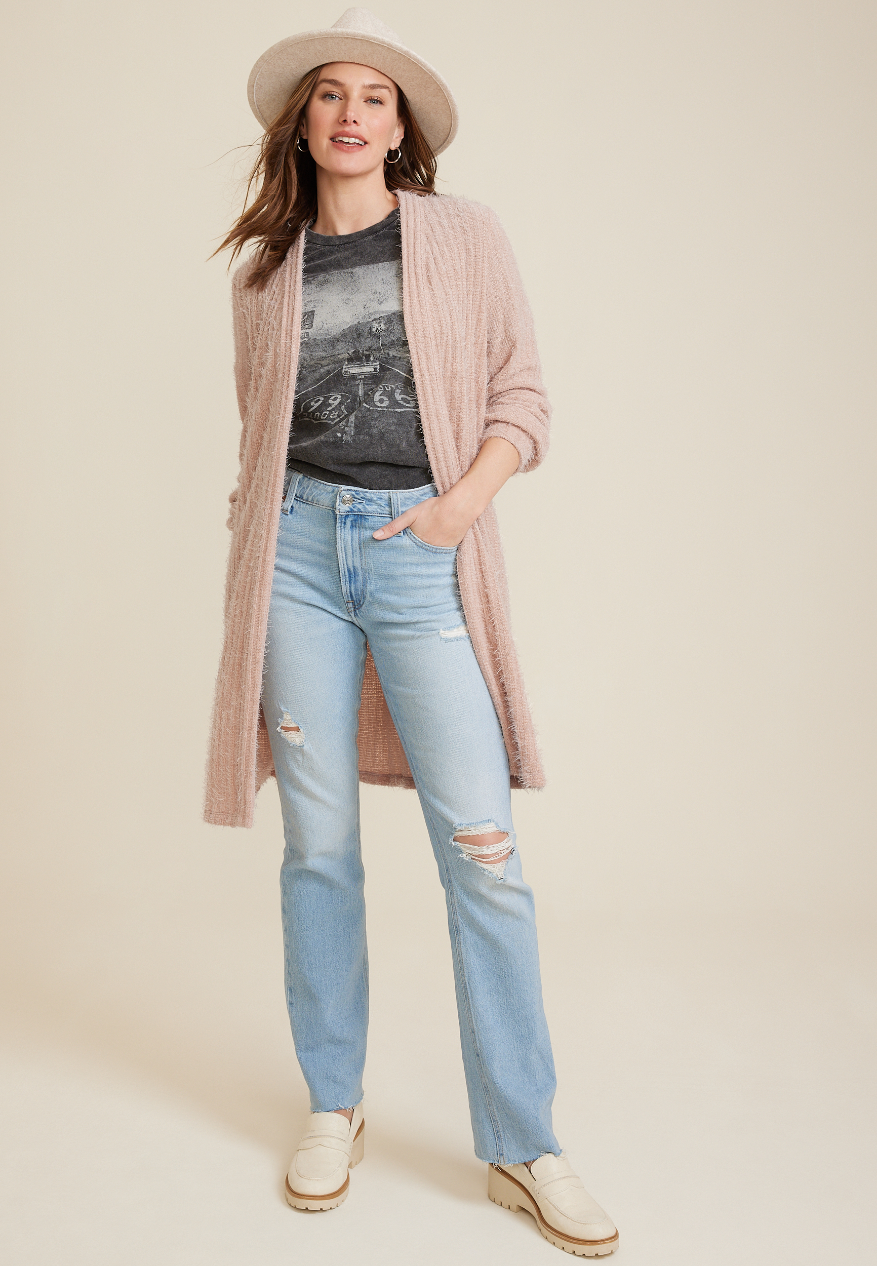 Pink Eyelash Cardigan, C9346, large