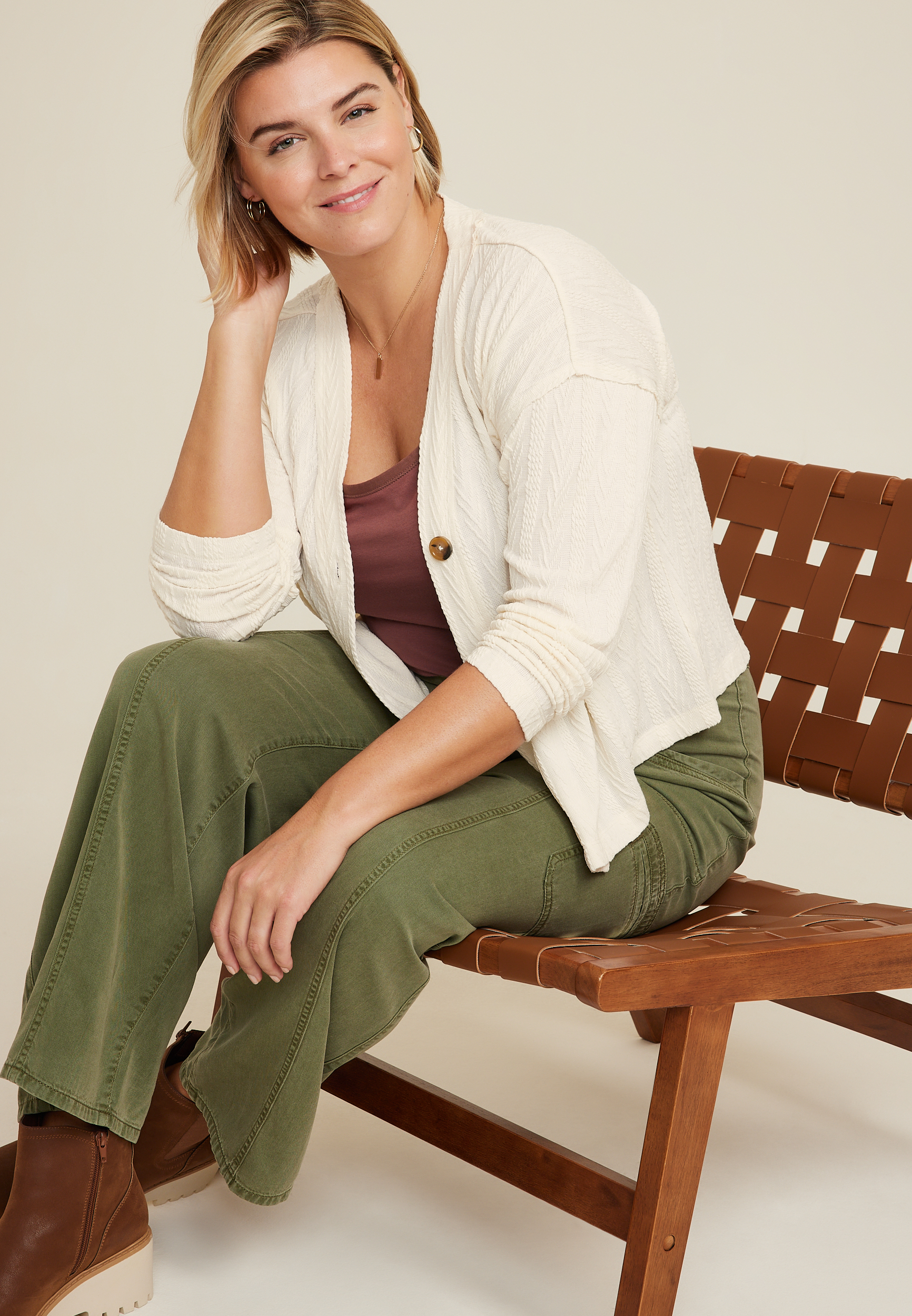 Plus Size Textured Cardigan, C2789, large