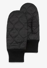 Black Quilted Mittens, C106, small