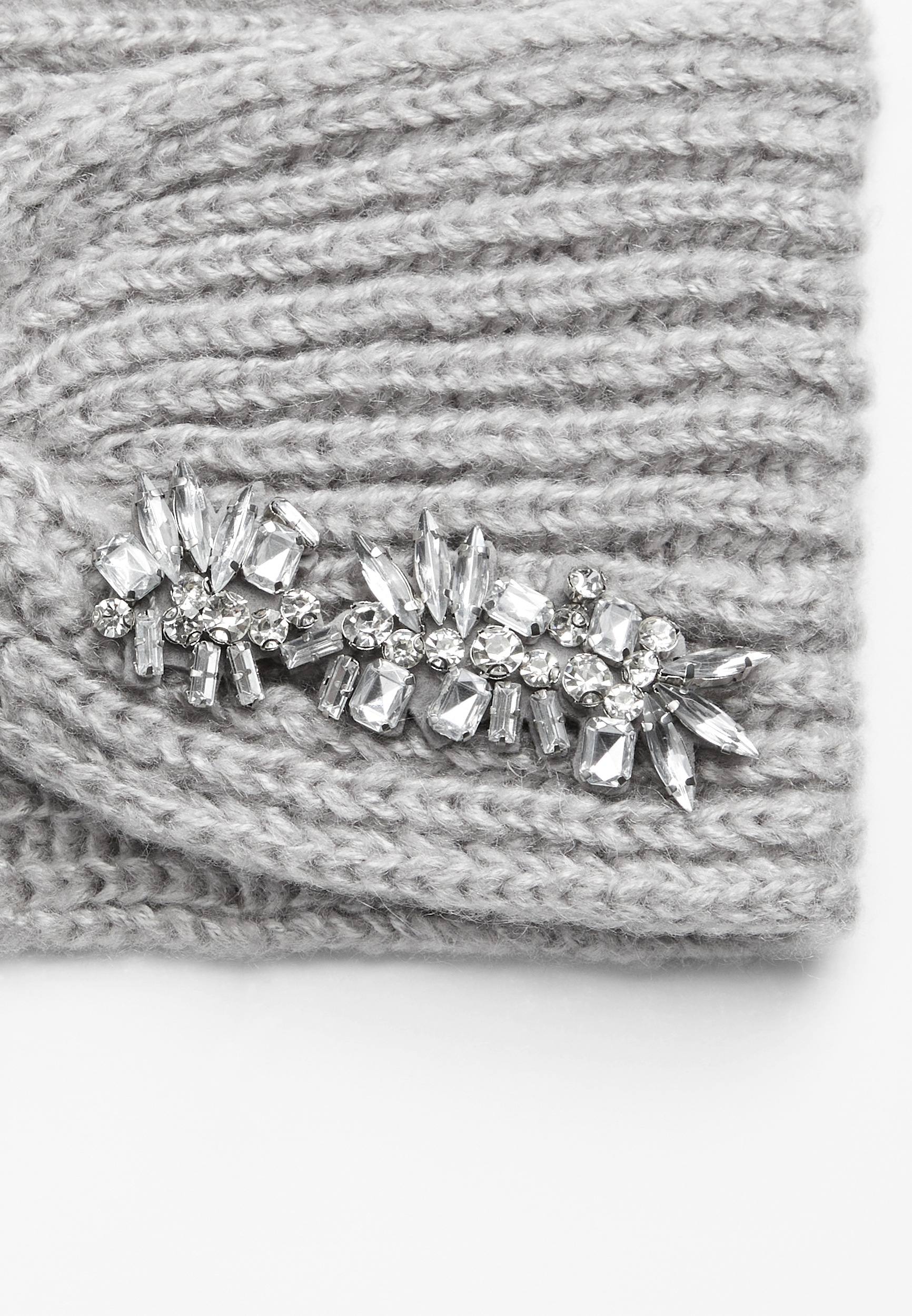 Jeweled Knit Headband, GRAY, large
