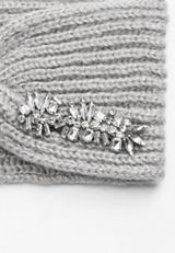 Jeweled Knit Headband, GRAY, small
