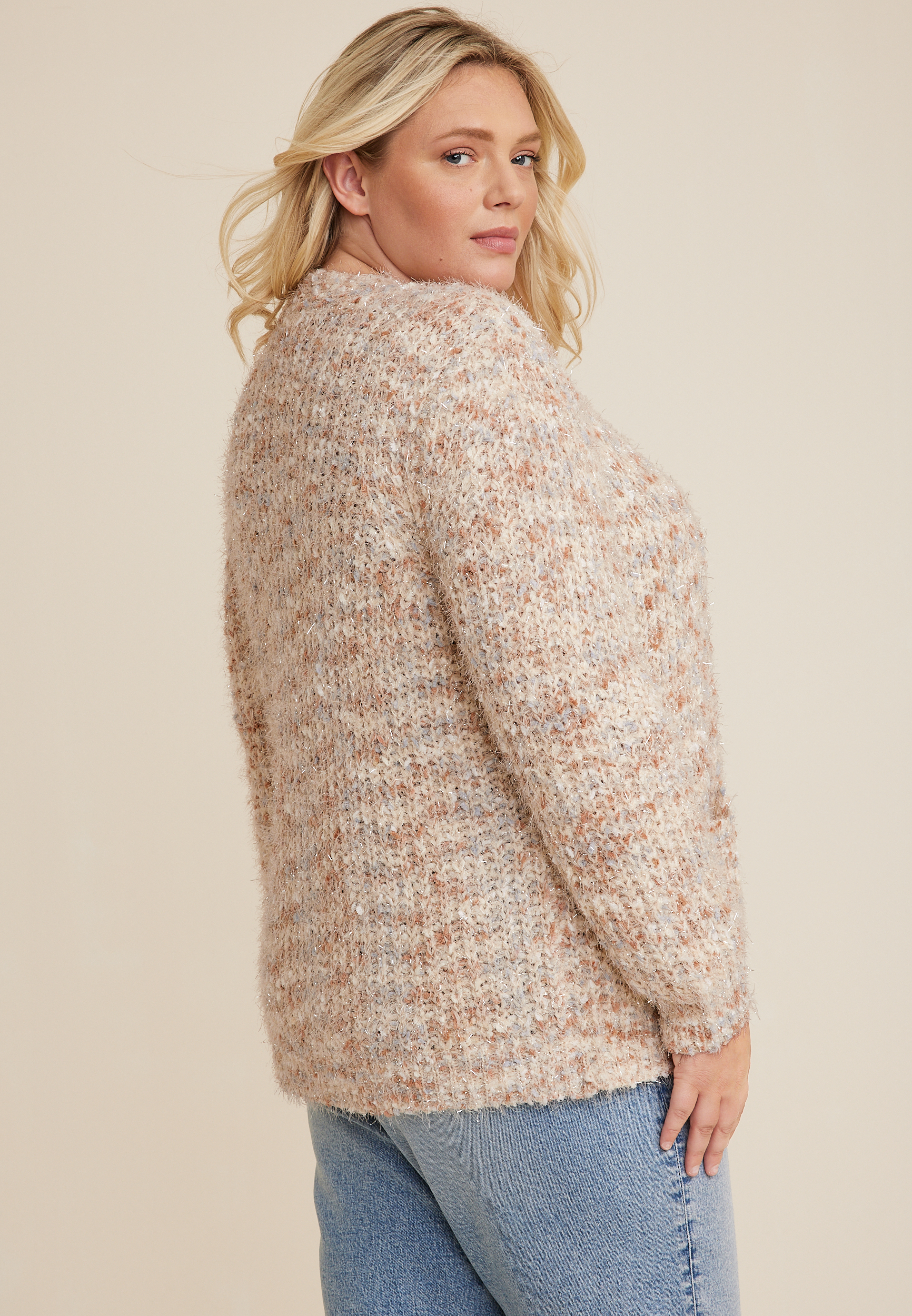 Plus Size Popo Shimmer Cardigan, C9081, large