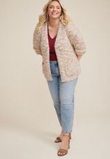 Plus Size Popo Shimmer Cardigan, C9081, small