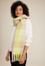 Citron Plaid Blanket Scarf, C1524, small