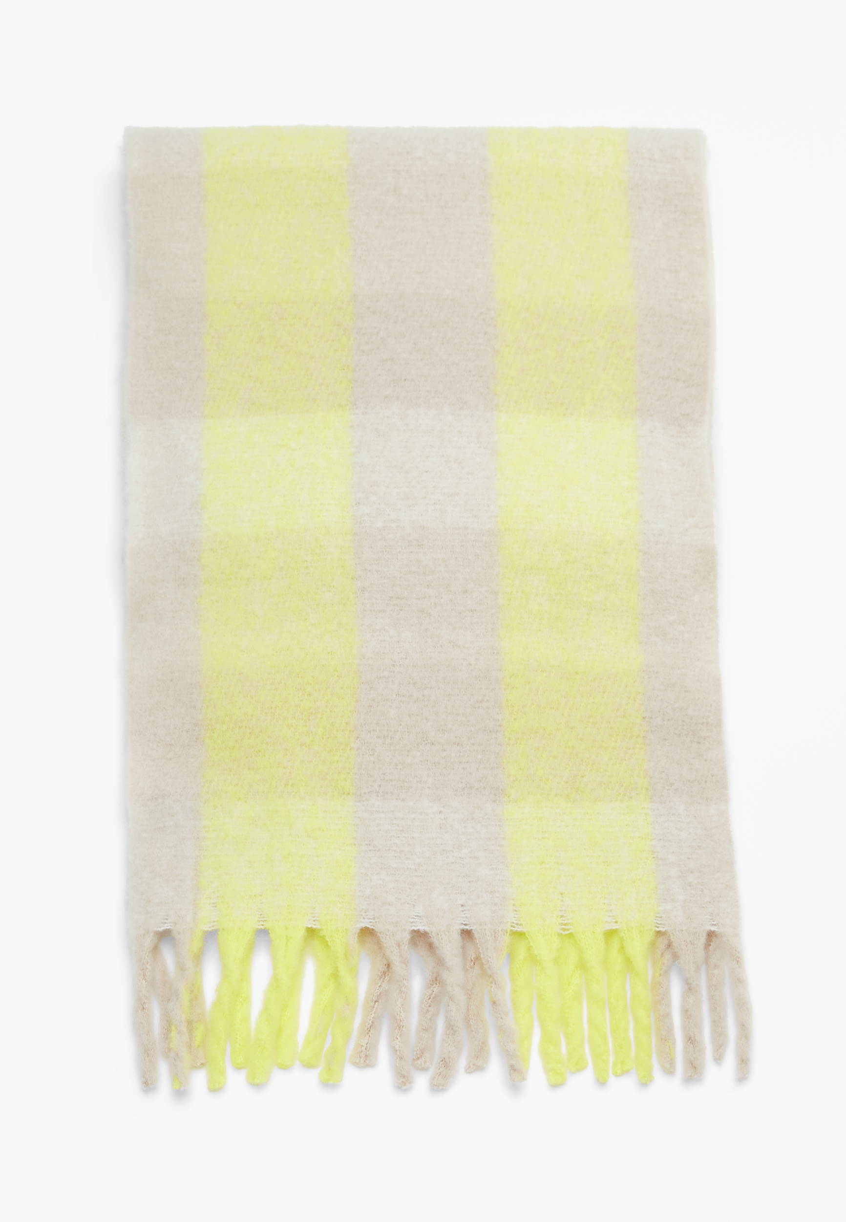 Citron Plaid Blanket Scarf, C1524, large