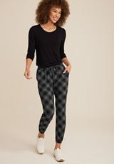Cloud Stretch Plaid High Rise Jogger, C1755, small